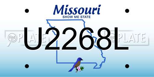 U2268L Missouri License Plate