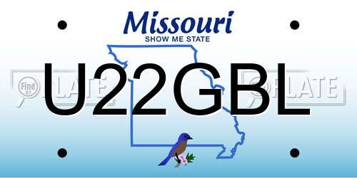 U22GBL Missouri License Plate