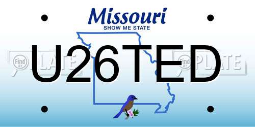 U26TED Missouri License Plate
