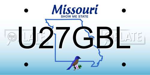 U27GBL Missouri License Plate