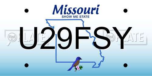 U29FSY Missouri License Plate
