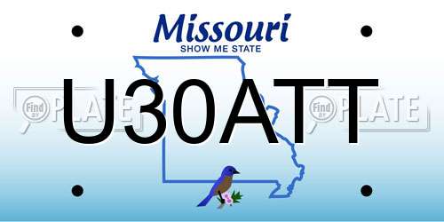 U30ATT Missouri License Plate