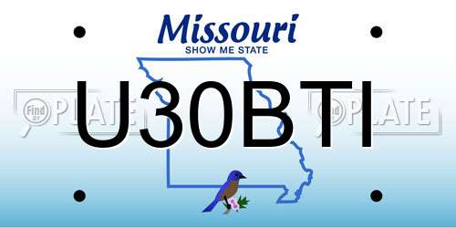 U30BTI Missouri License Plate
