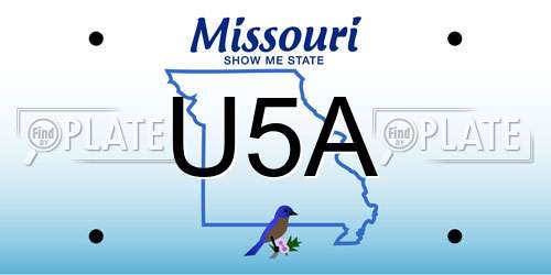 U5A Missouri License Plate