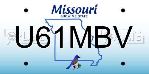 U61MBV Missouri License Plate