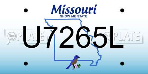 U7265L Missouri License Plate