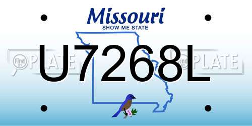 U7268L Missouri License Plate