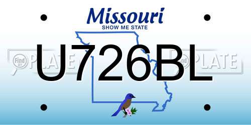 U726BL Missouri License Plate