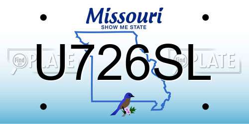 U726SL Missouri License Plate