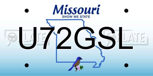 U72GSL Missouri License Plate