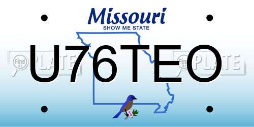 U76TEO Missouri License Plate