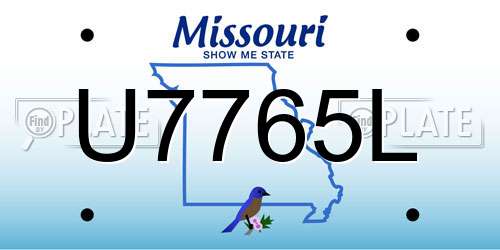 U7765L Missouri License Plate