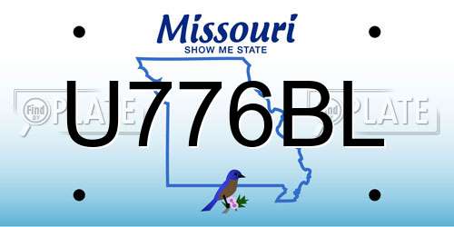 U776BL Missouri License Plate