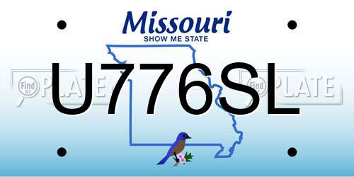 U776SL Missouri License Plate