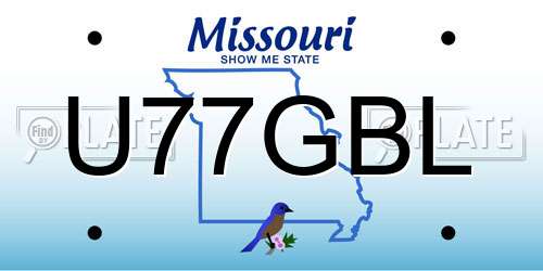 U77GBL Missouri License Plate
