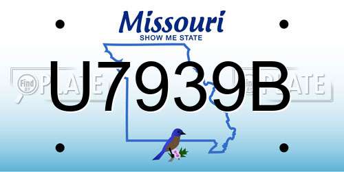 U7939B Missouri License Plate