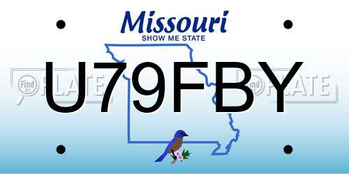 U79FBY Missouri License Plate