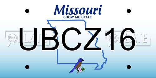 UBCZ16 Missouri License Plate