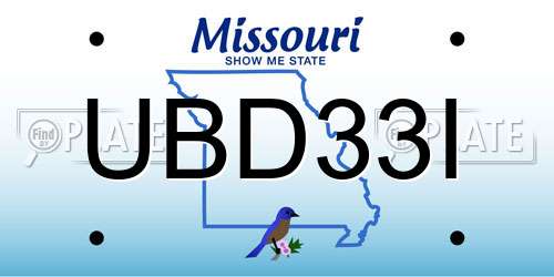 UBD33I Missouri License Plate