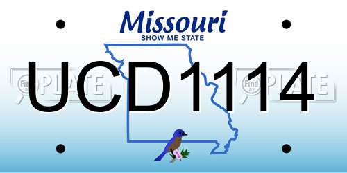 UCD1114 Missouri License Plate