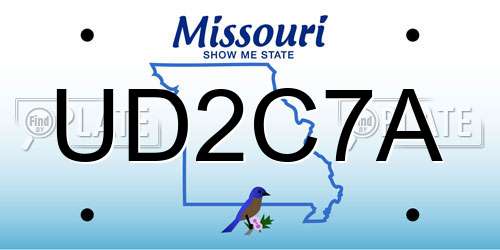 UD2C7A Missouri License Plate
