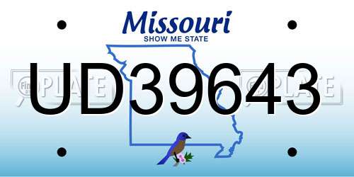 UD39643 Missouri License Plate
