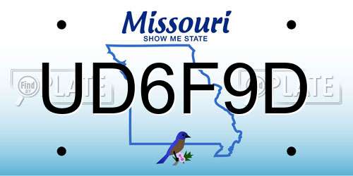 UD6F9D Missouri License Plate