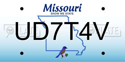 UD7T4V Missouri License Plate