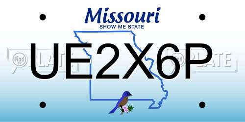 UE2X6P Missouri License Plate