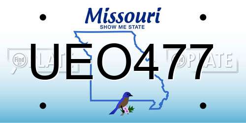 UEO477 Missouri License Plate