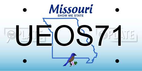 UEOS71 Missouri License Plate