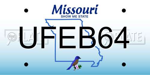 UFEB64 Missouri License Plate