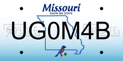 UG0M4B Missouri License Plate