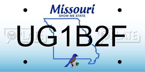 UG1B2F Missouri License Plate
