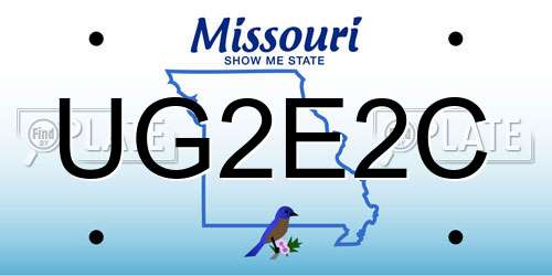 UG2E2C Missouri License Plate