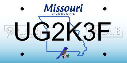 UG2K3F Missouri License Plate