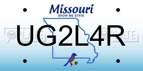 UG2L4R Missouri License Plate