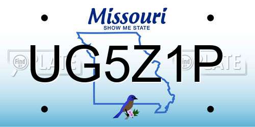 UG5Z1P Missouri License Plate