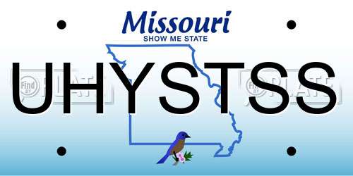 UHYSTSS Missouri License Plate
