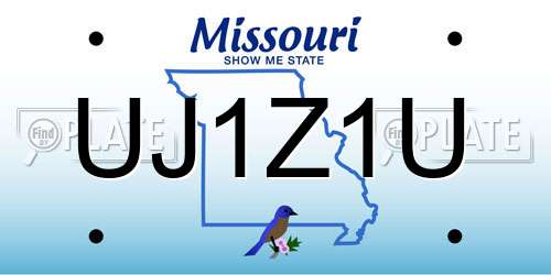 UJ1Z1U Missouri License Plate