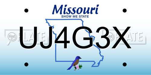 UJ4G3X Missouri License Plate
