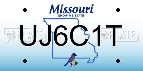 UJ6C1T Missouri License Plate