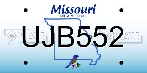UJB552 Missouri License Plate