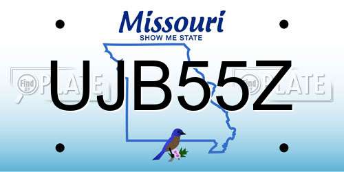 UJB55Z Missouri License Plate