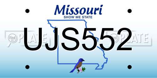 UJS552 Missouri License Plate