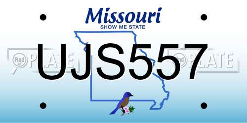 UJS557 Missouri License Plate