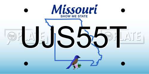 UJS55T Missouri License Plate