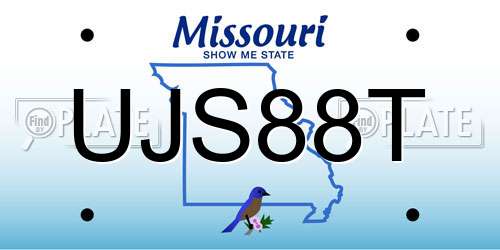 UJS88T Missouri License Plate