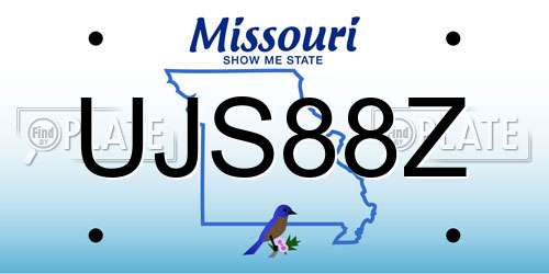 UJS88Z Missouri License Plate
