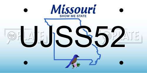 UJSS52 Missouri License Plate